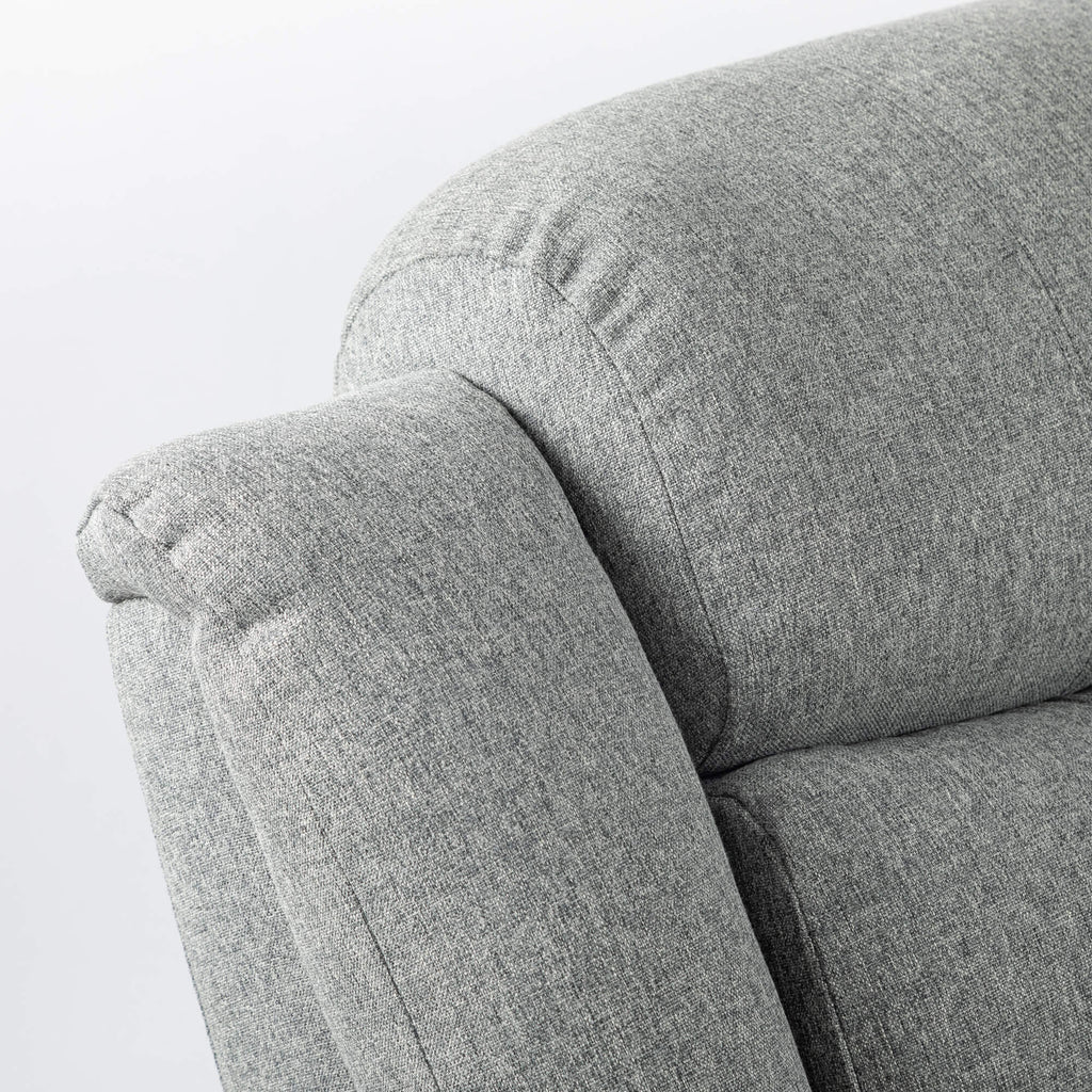Turin Recliner Fabric 3 Seater Grey Light