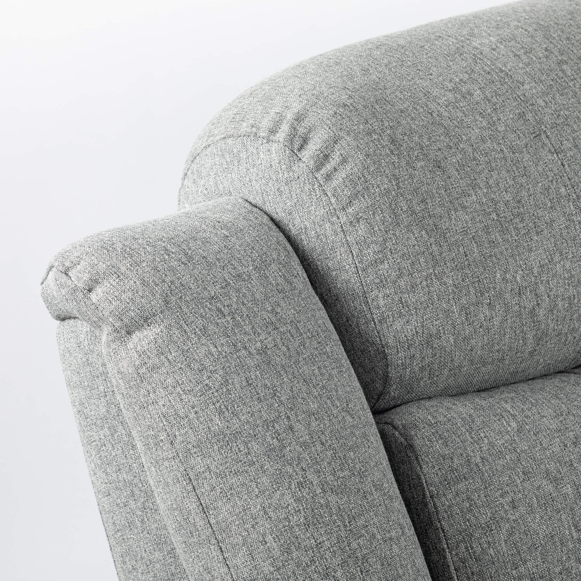 Turin Recliner Fabric 3 Seater Grey Light