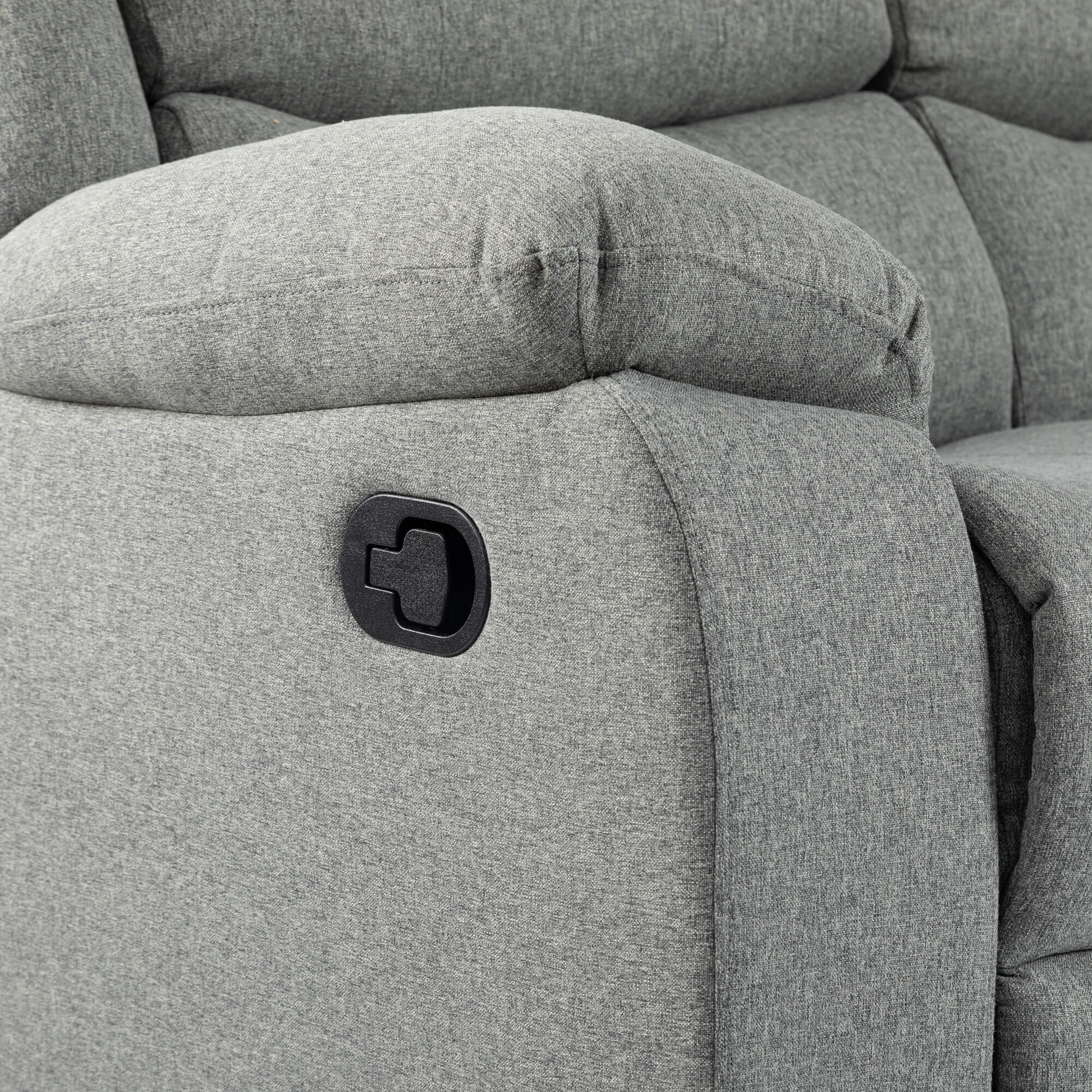 Turin Recliner Fabric 3 Seater Grey Light