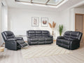 Conrad Manual Recliner Sofa Black 3+2+1 Set
