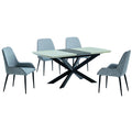 Windemere Velvet Dining Chair Grey & Black