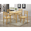 New York Round Dining Set with 4 Chairs Natural Oak