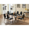 Arriana Marble Dining Table with Stainless Steel Base