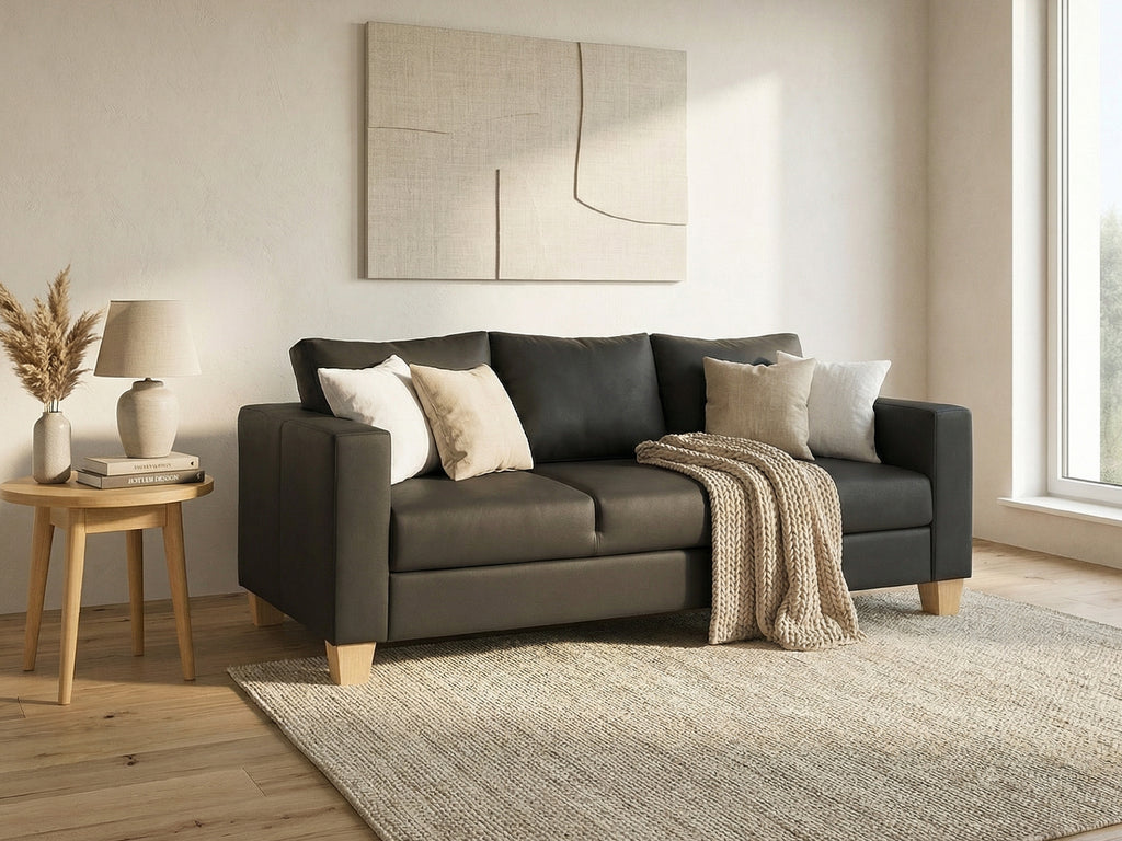Faux Leather 3 Seater Sofa – CRIB5