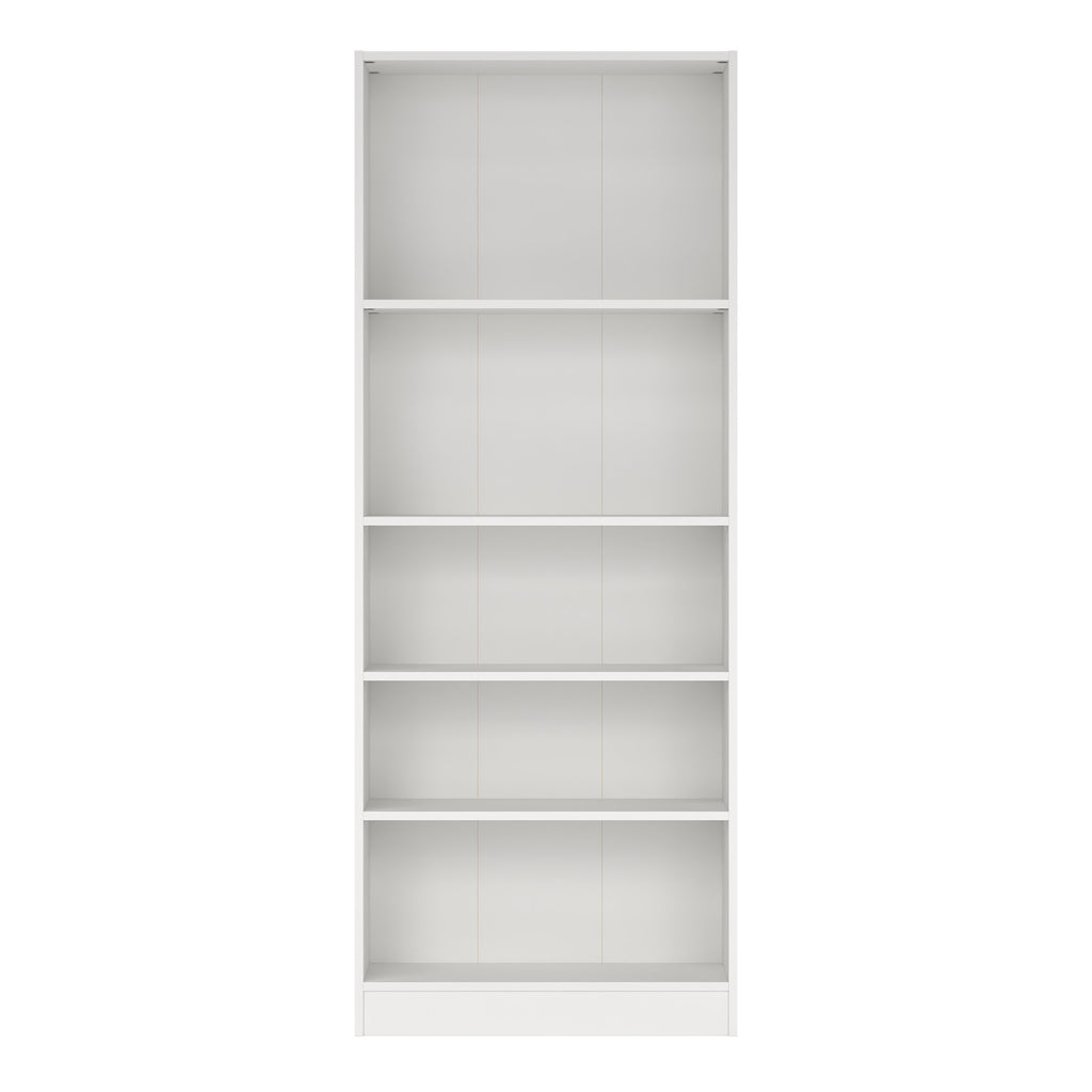 Basic Tall Wide Bookcase (4 Shelves) in White