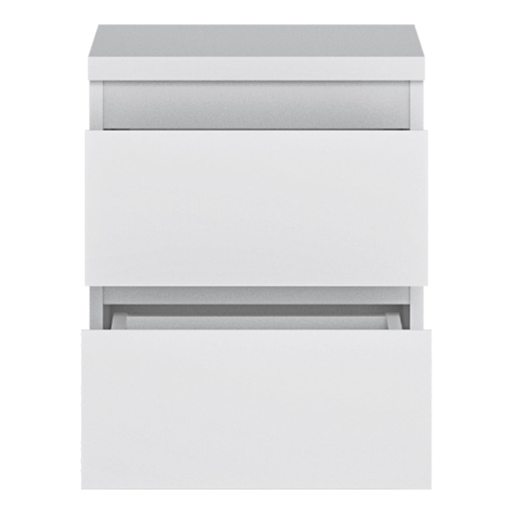 Fribo Bedside Cabinet 2 Drawer in Alpine White