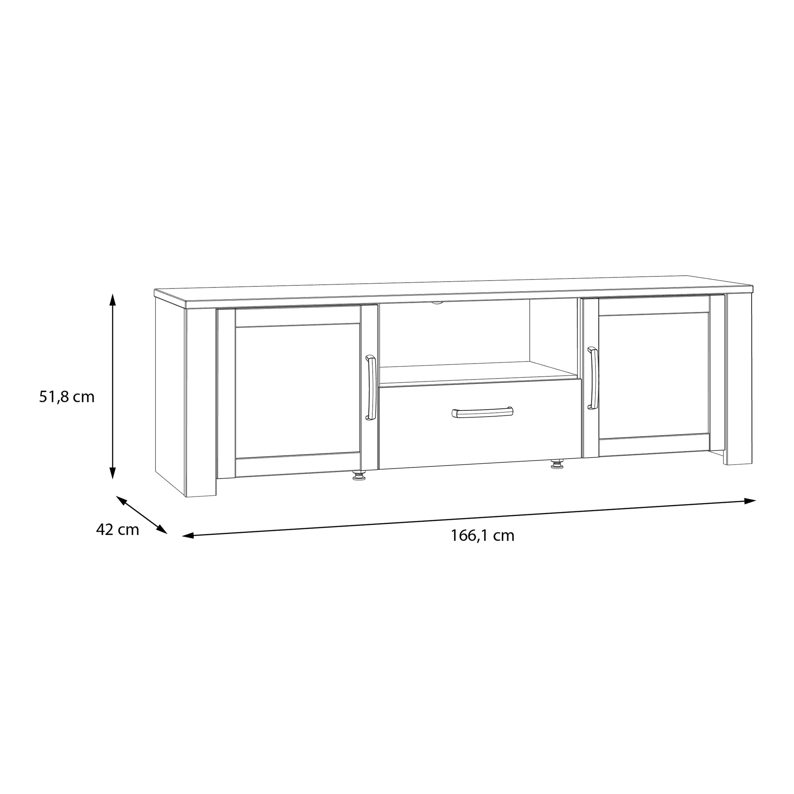 Bohol TV Unit Inc. LED Light in Riviera Oak/Grey Oak
