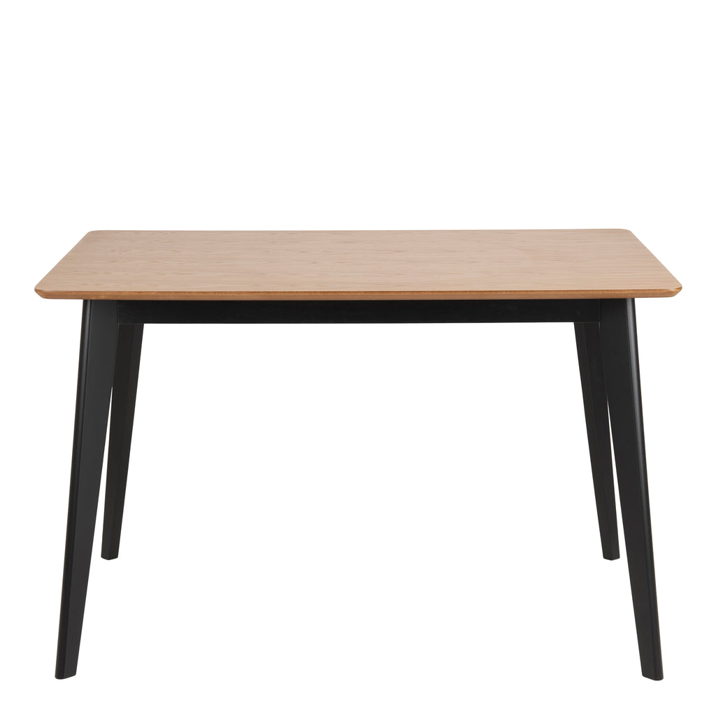 Roxby Dining Table in Oak & Black Included 4 Roxby Dining Chairs in Black and Oak
