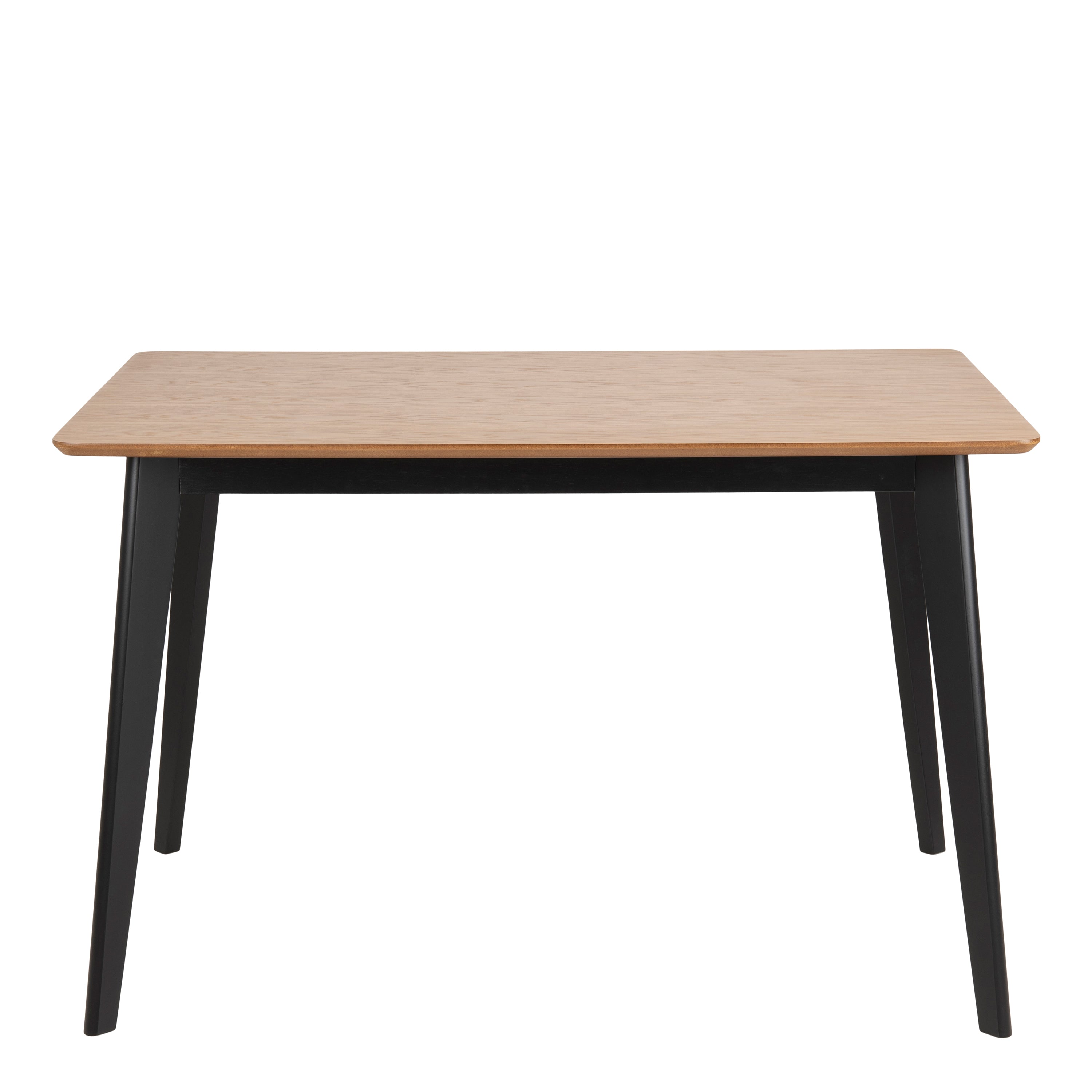 Roxby Dining Table in Oak & Black Included 4 Roxby Dining Chairs in Black and Oak