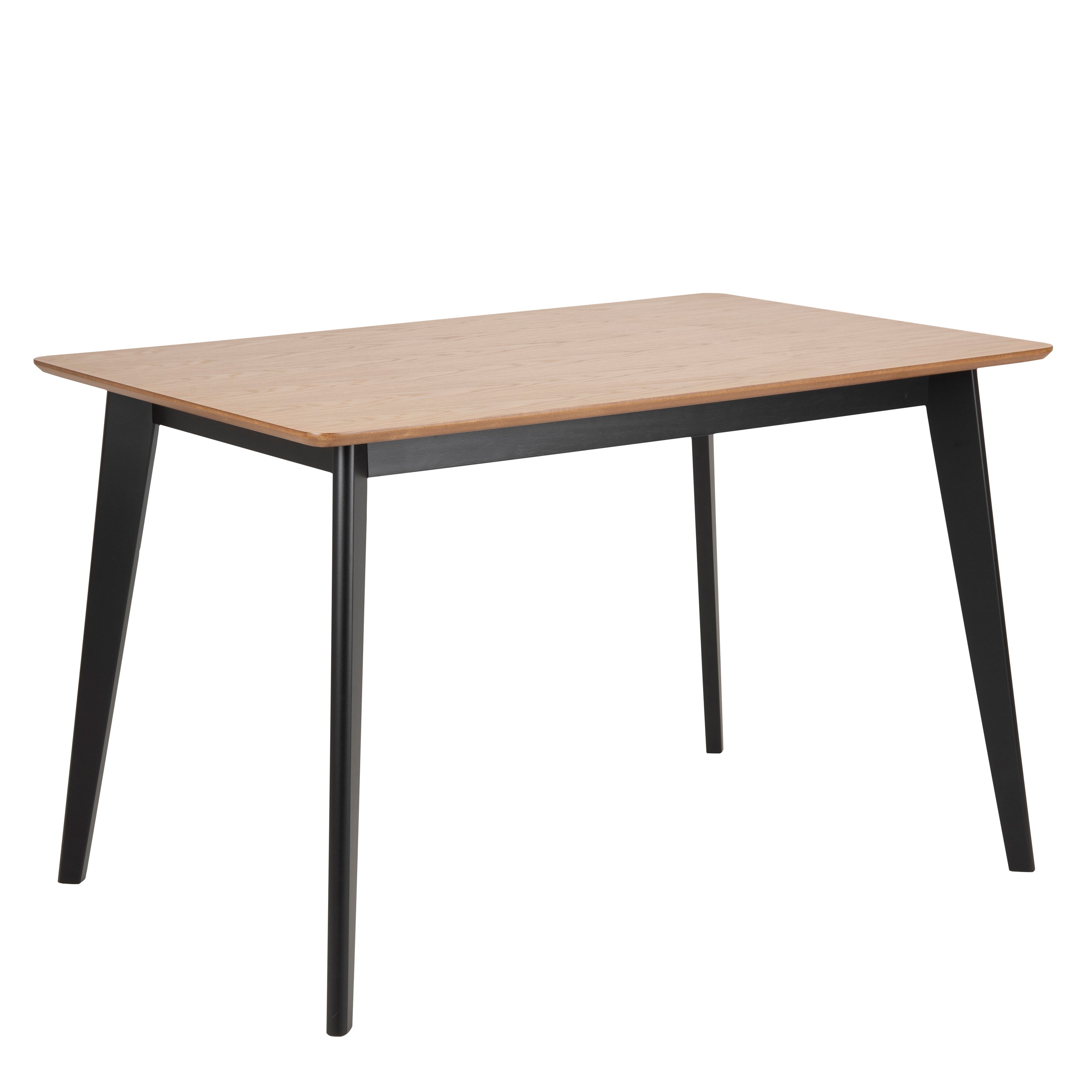 Roxby Dining Table in Oak & Black Included 4 Roxby Dining Chairs in Black and Oak