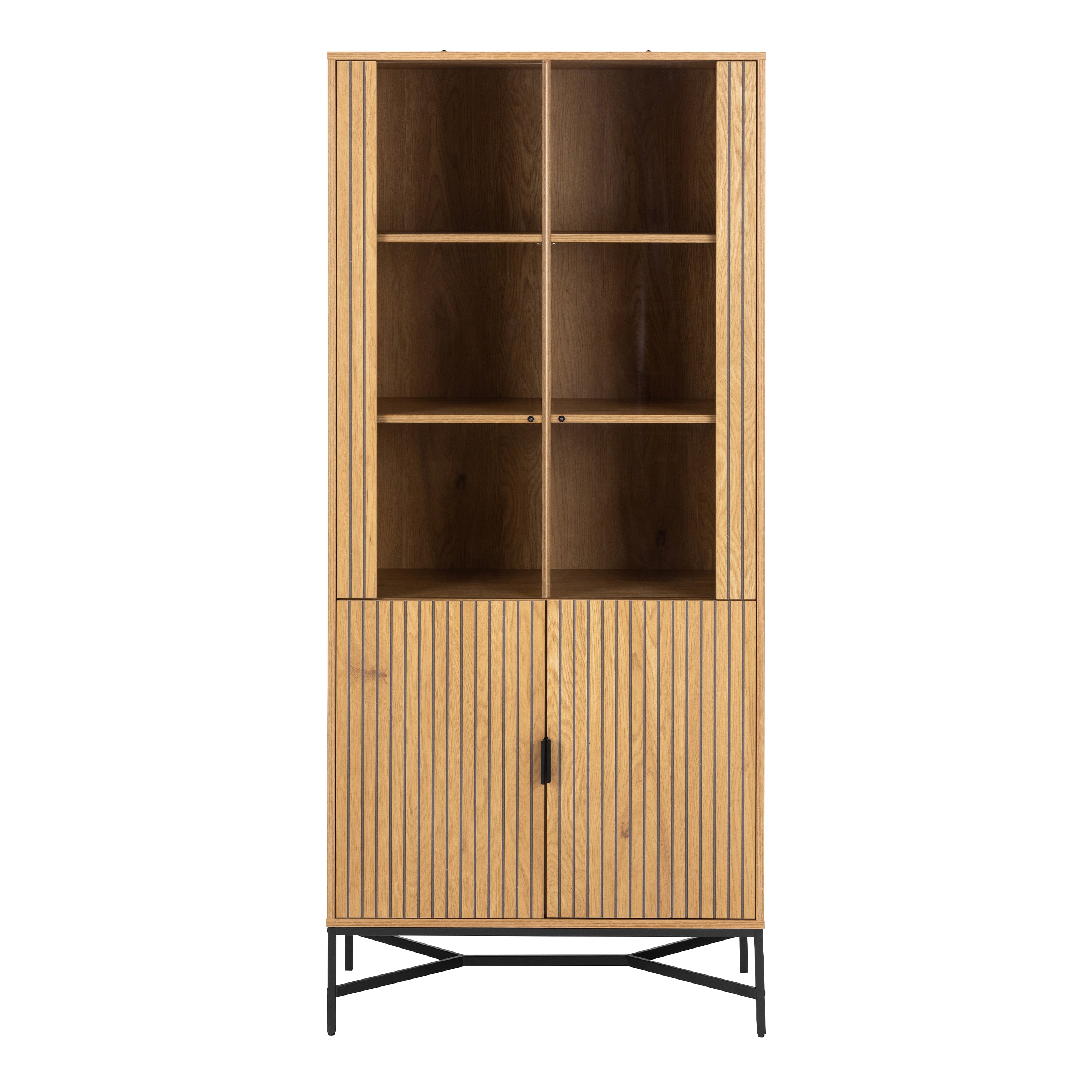 Jaipur Display Cabinet With 4 doors and 6 Shelves in Wild Oak