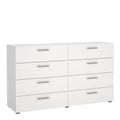 Pepe Wide Chest of 8 Drawers (4+4) in White