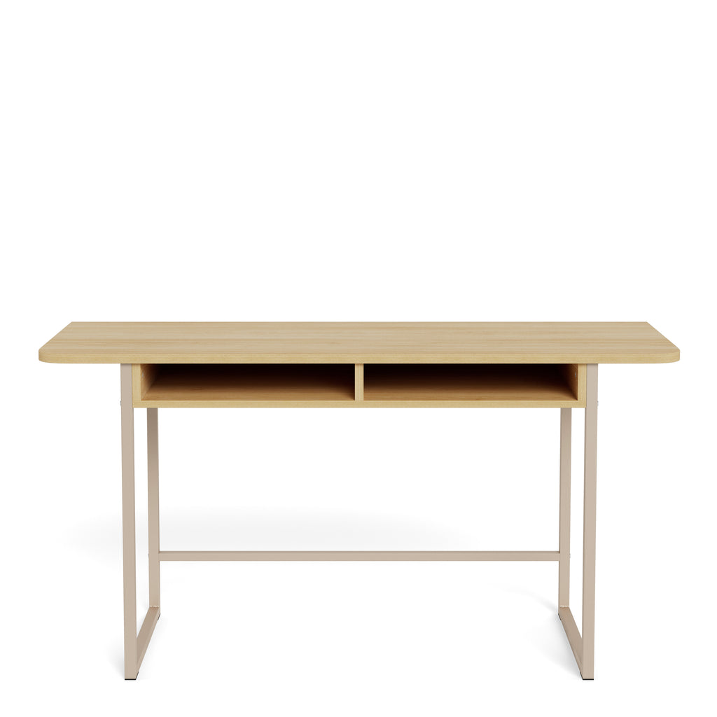 Darlington Console Table With 2 Open Shelves and Oak Top