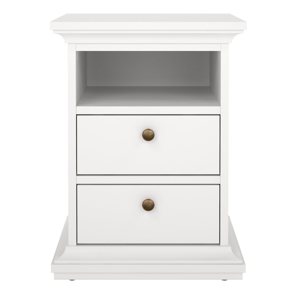 Paris Bedside 2 Drawers in White