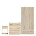 Space Package - Bedside 1 Drawer + Chest of 3 Drawers + Wardrobe with 2 Doors + 1 Drawer in Oak