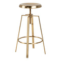 Goose Bar Stool Without Back in Gold Brushed Steel With Adjustable Height