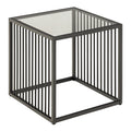 Strington Side Table in Black with Glass Top