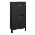 Madrid Shoe Cabinet 2 Flip Down Doors Matt Black