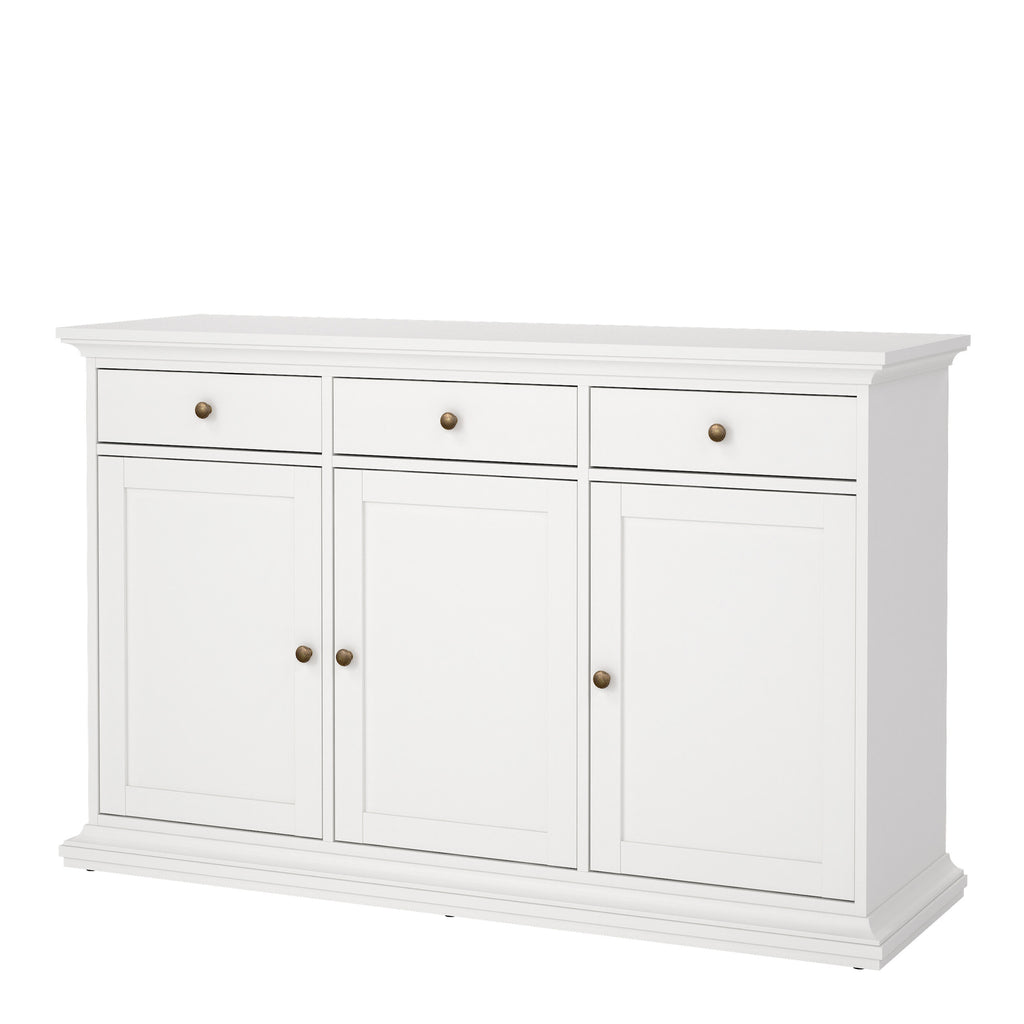 Paris Sideboard with 3 doors and 3 drawers in White