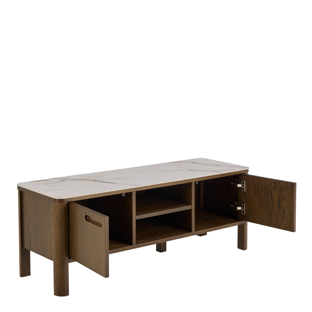 Southampton TV Unit 2 Doors 1 Shelf in Ceramic Cream