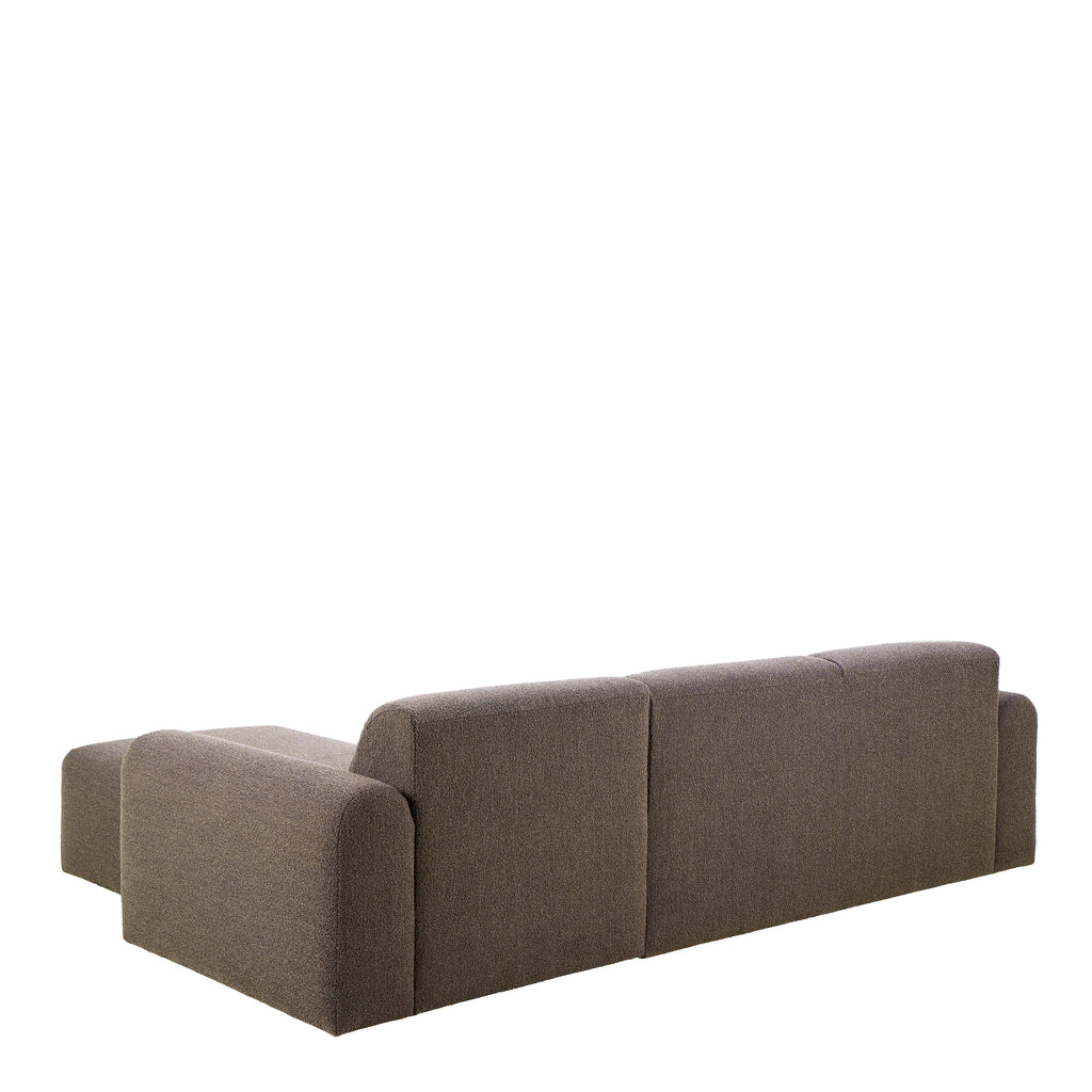Midfield Right Hand Facing 2 Seater Chaise Longue in Boucle Taupe Fabric