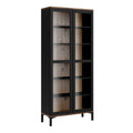 Roomers Display Cabinet Glazed 2 Doors in Black and Walnut