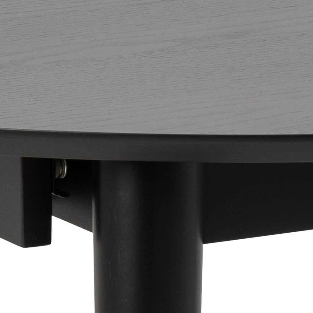 Montreux Round Extending Dining Table in Black 115-154 cm Included 4 Cassandra Dining Chair with Armrest in Black