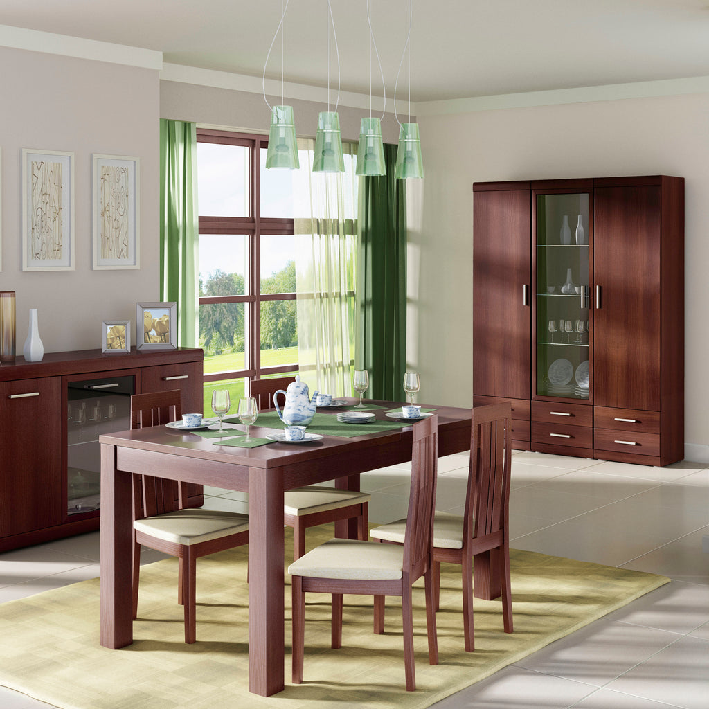 Imperial Tall 1 Door 2 Drawer Narrow Cabinet in Dark Mahogany Melamine