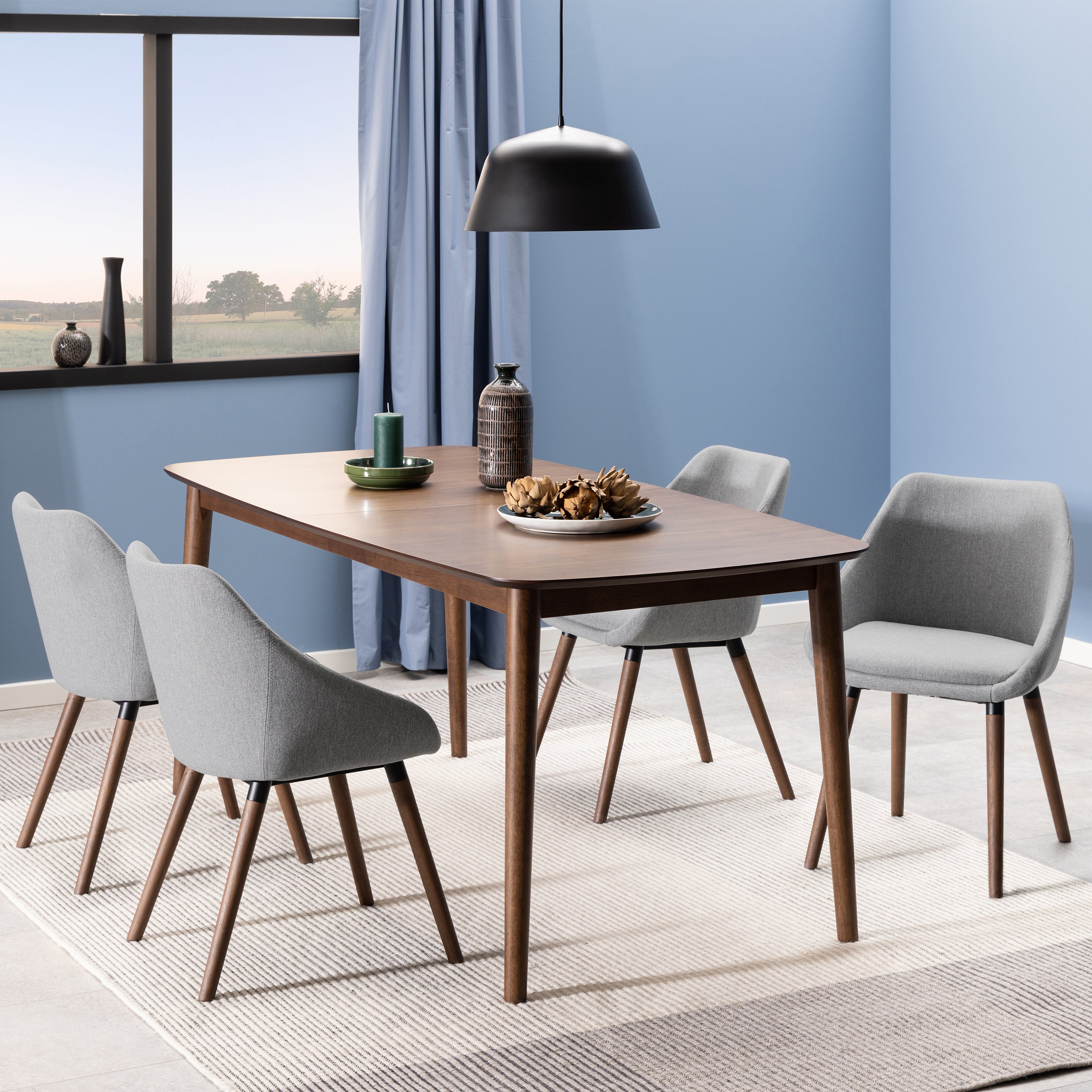 Montreux Rectangular Extending Dining Table in Walnut 180-219 cm