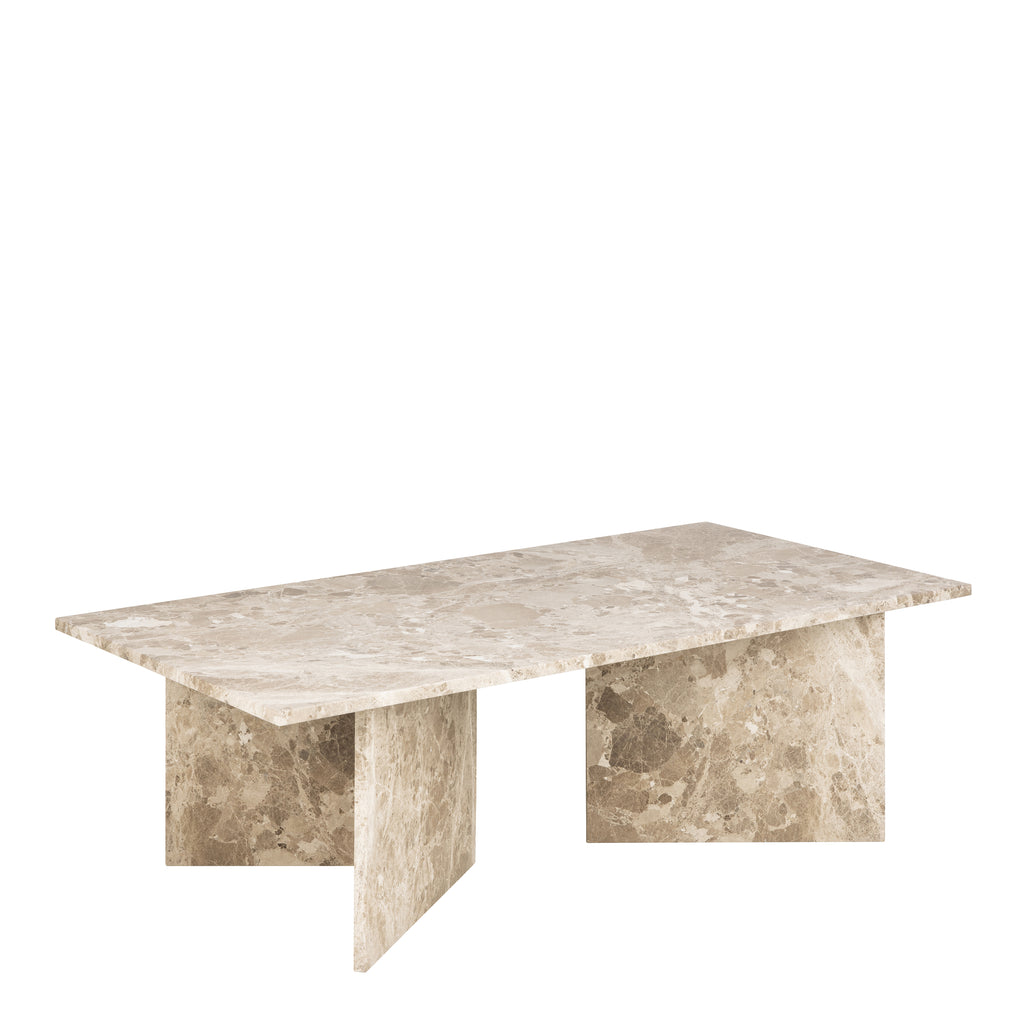 Vega Rectangular Coffee Table with Brown Marble Top 140cm