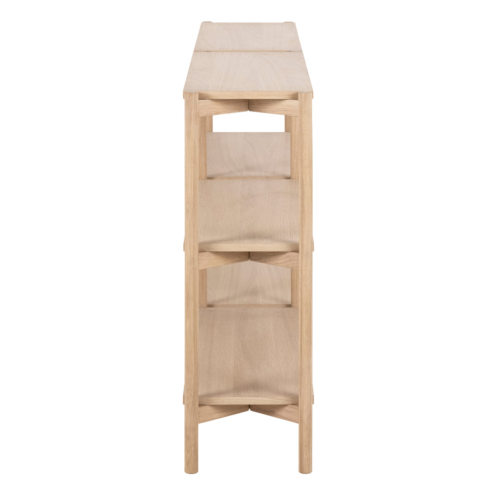 Braidwood Bookcase with 4 Shelves in White Oak Veneer
