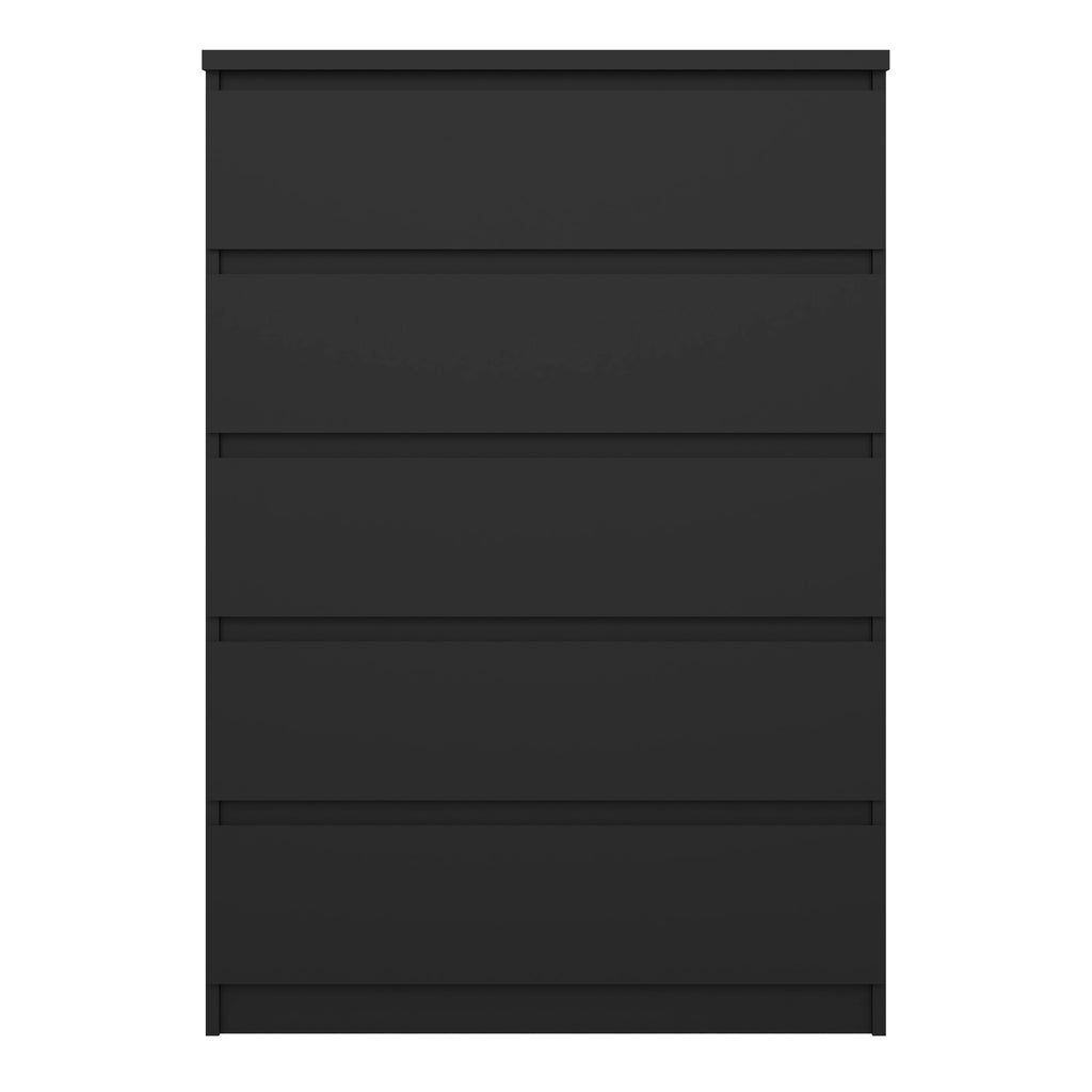 Naia Chest of 5 Drawers in Black Matt
