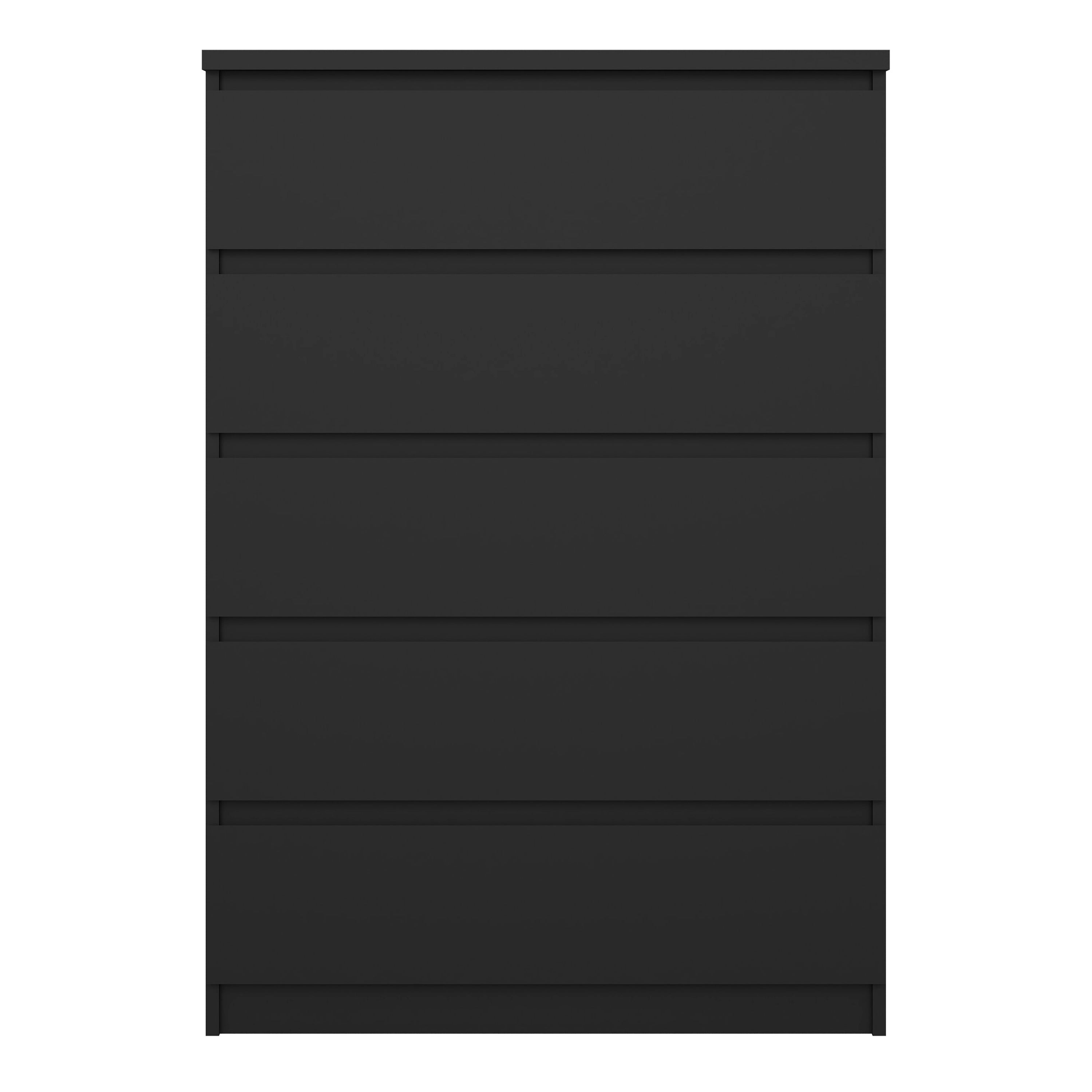 Naia Chest of 5 Drawers in Black Matt