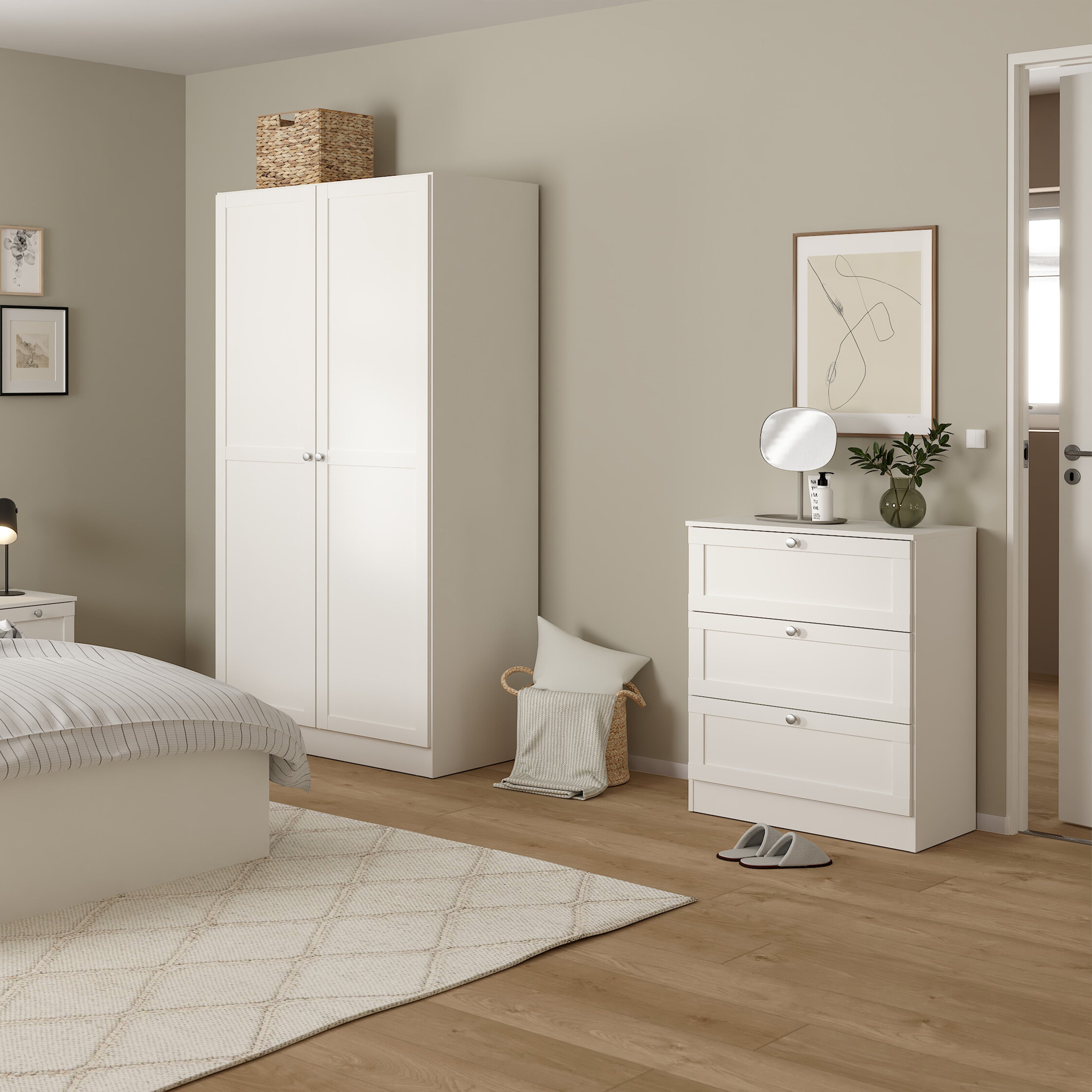 Brande Chest with 3 Frame Drawers in White