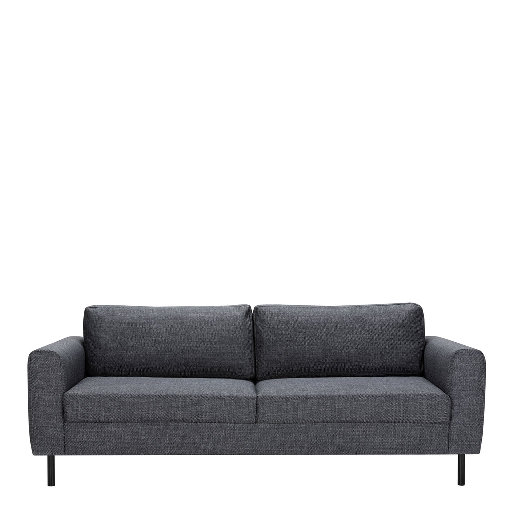 Omaha Set of 2 x 3 Seater Sofas in Basel Dark Grey Fabric