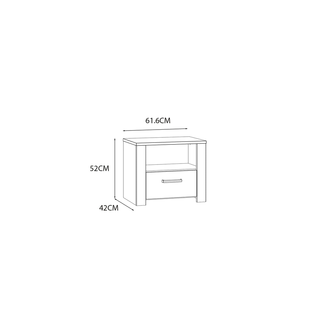 Bohol 1 Drawer Bedside I n Navy Oak