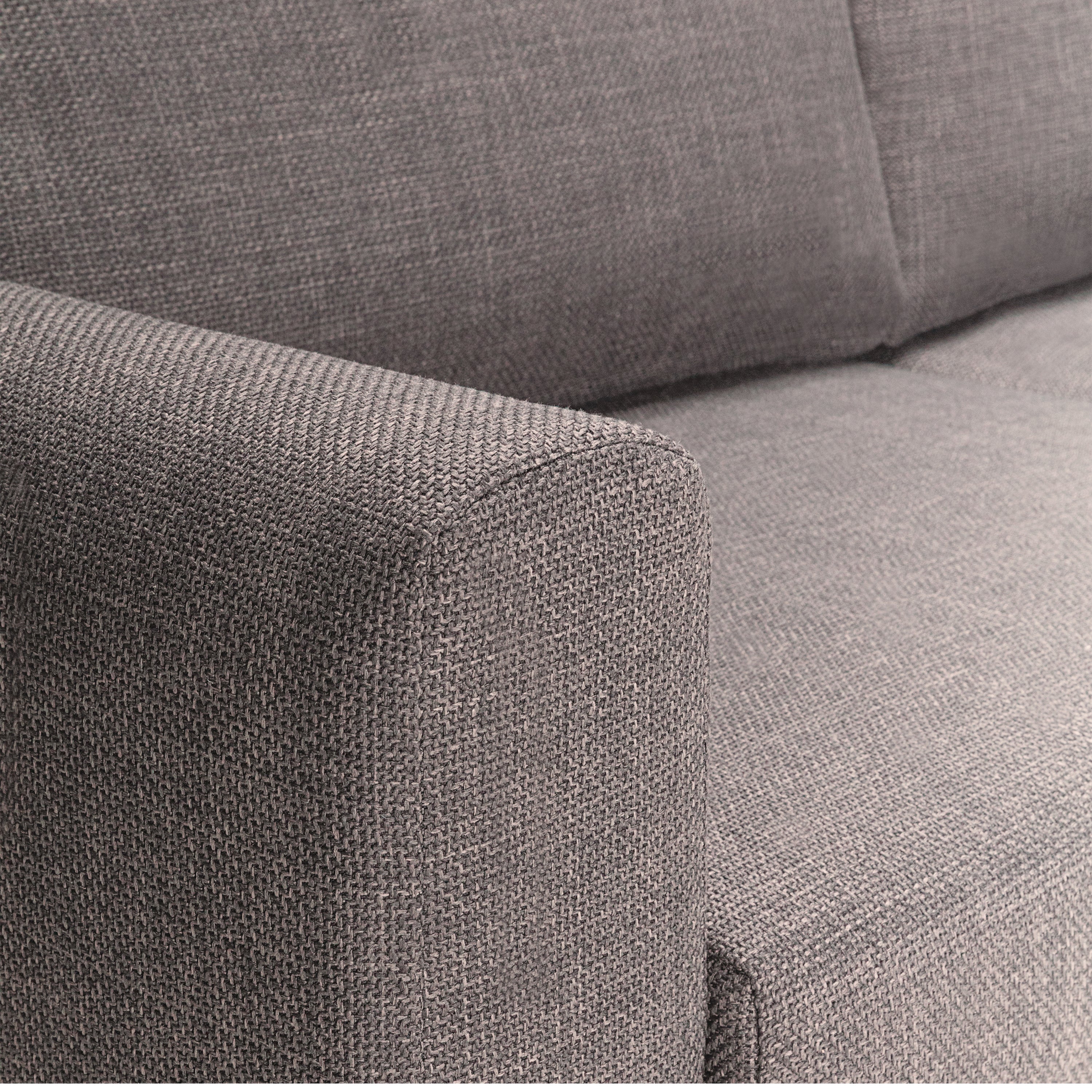 Omaha Set of 2 x 2 Seater Sofas in Basel Light Grey Brown Fabric