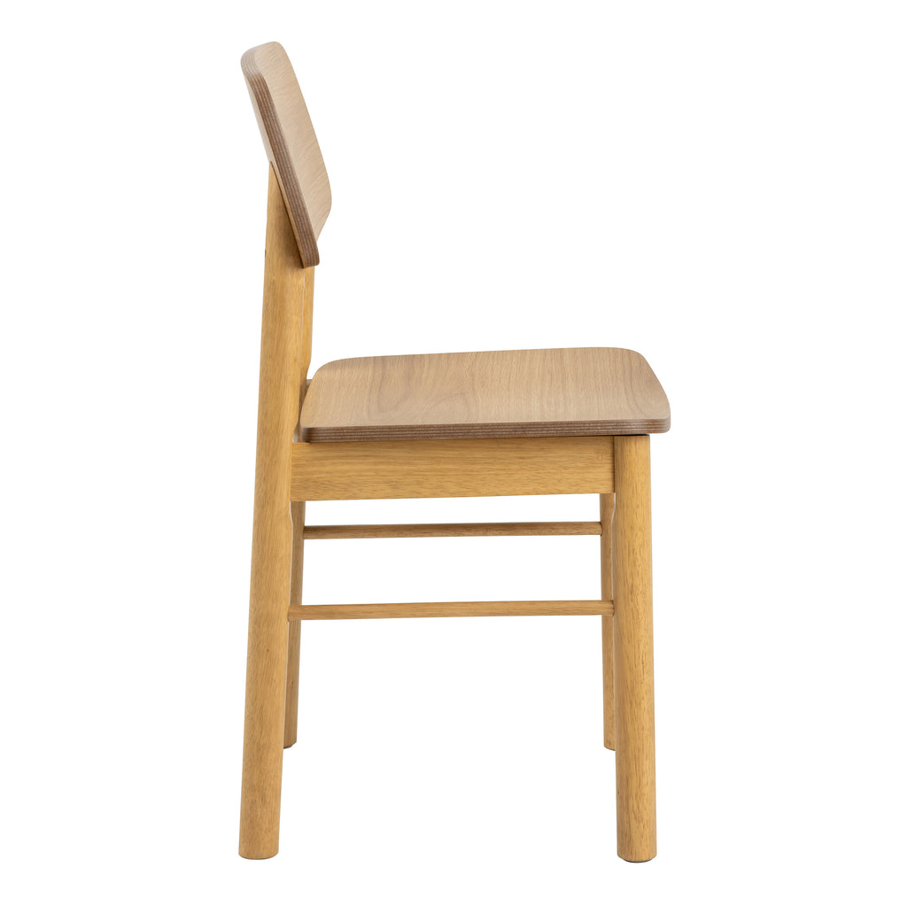 Barlow Rectangular Dining Table in Matt Oak Included 4 Barlow Dining Chair in Matt Oak