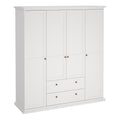 Paris Wardrobe with 4 Doors and 2 Drawers in White