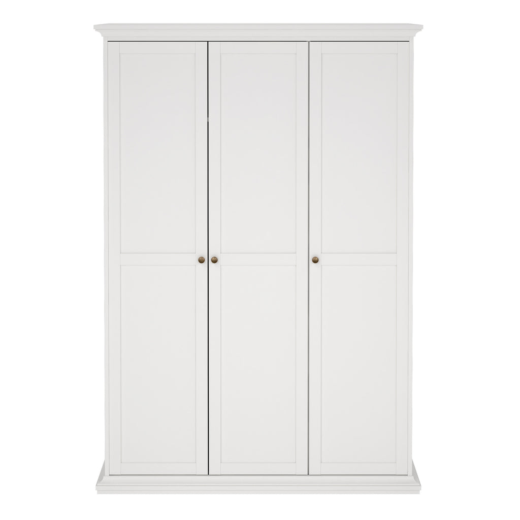 Paris Wardrobe with 3 Doors in White
