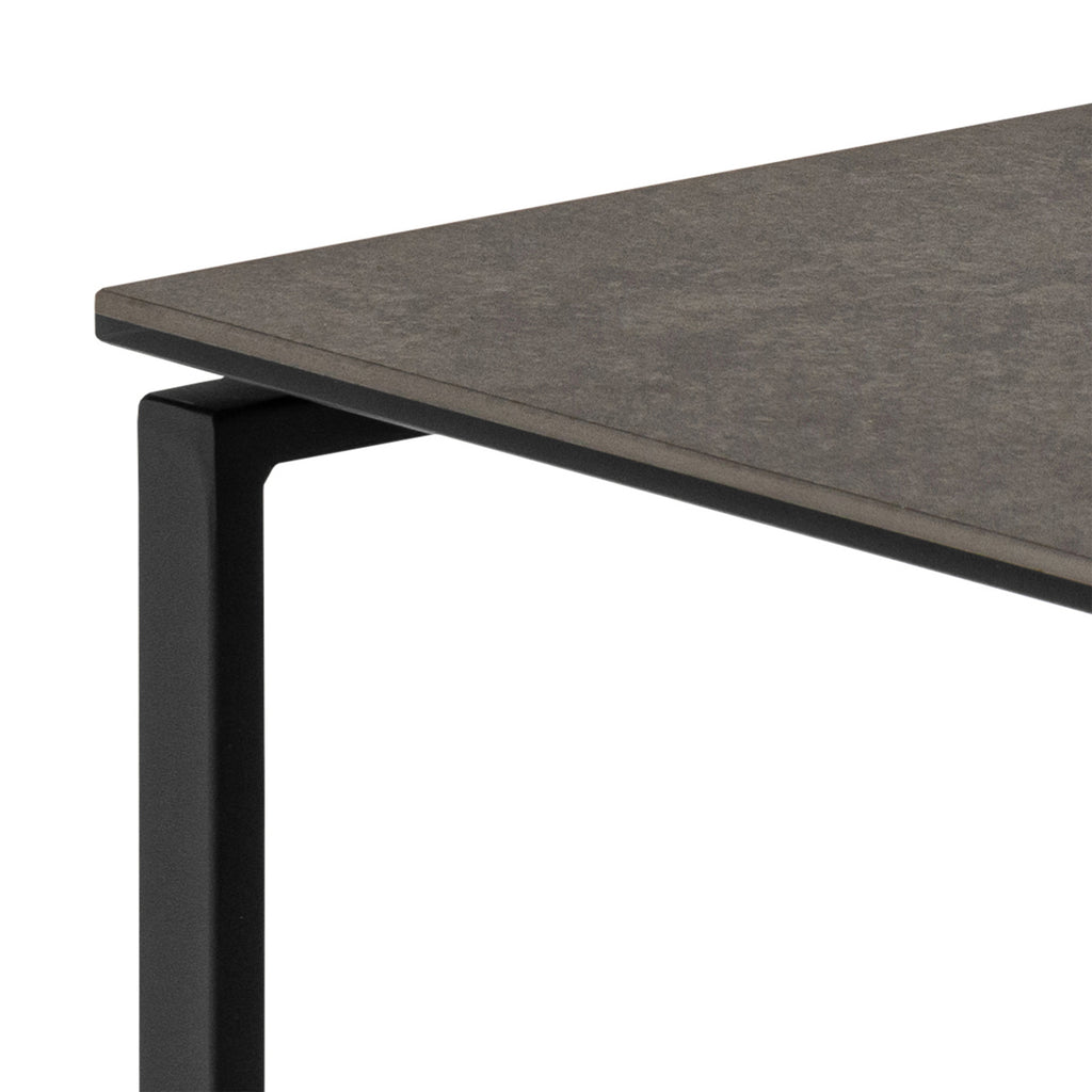 Katrine Square Coffee Table Set in Ceramic Black