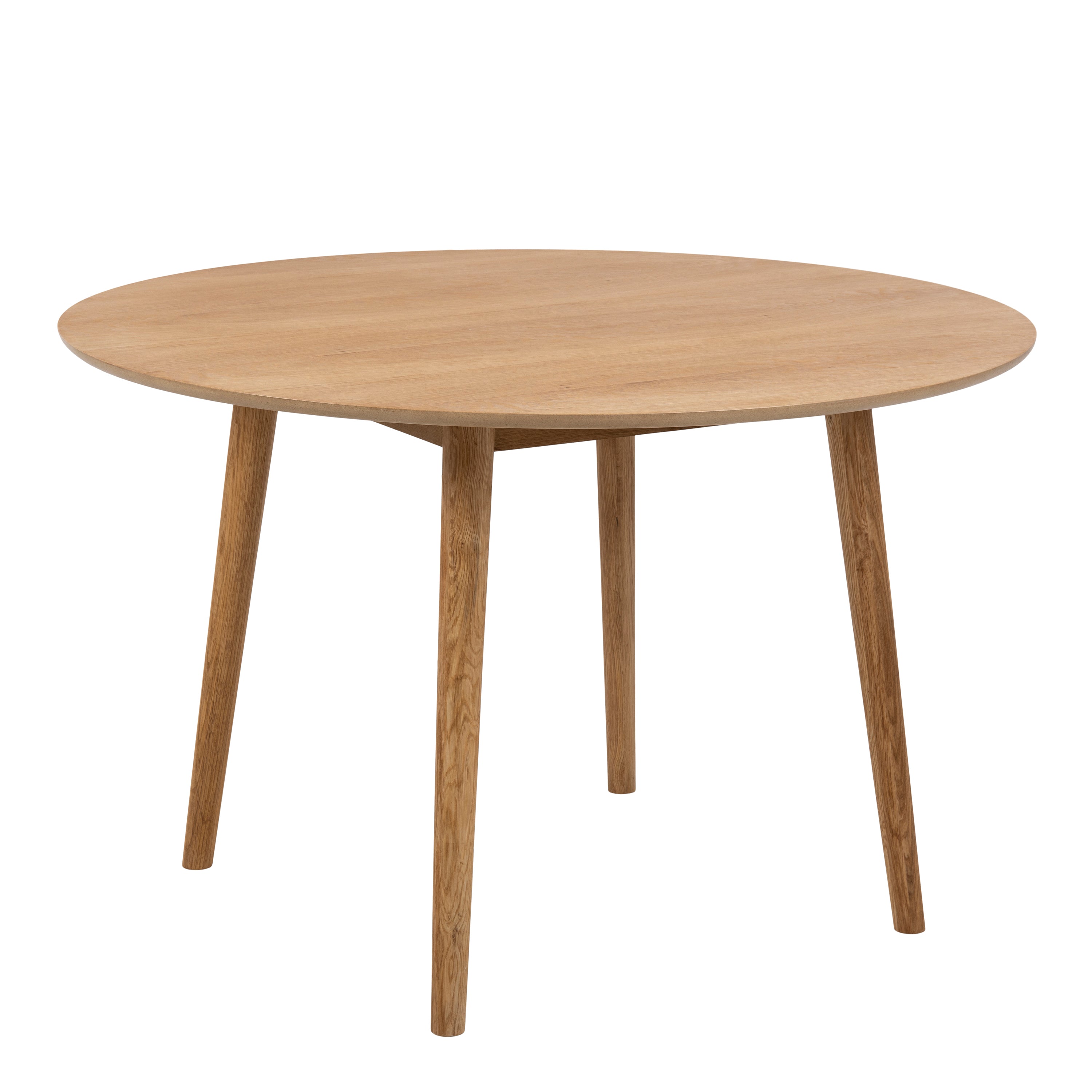 Nagano Round Dining Table in Oak Included 4 Femke Dining Chair in Olive Green