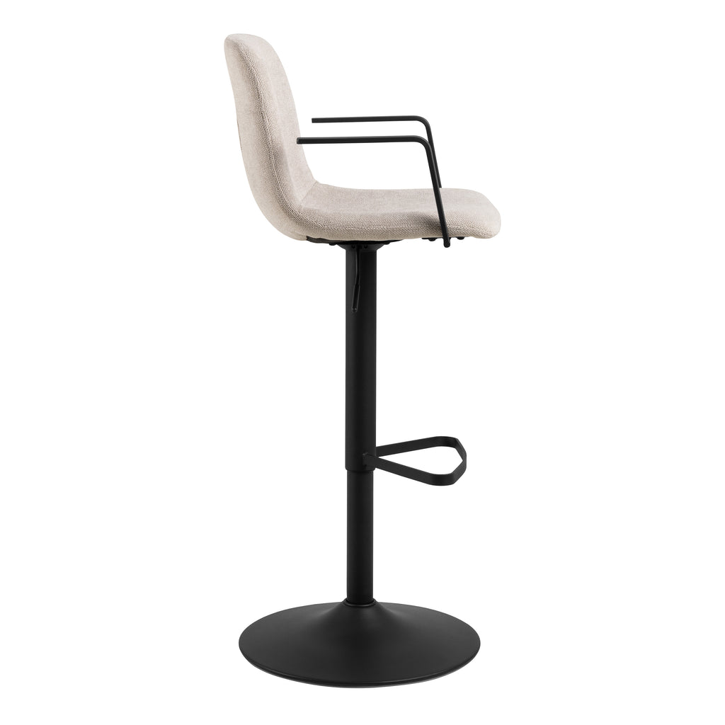 Pablo Swivel Beige Bar Stool With Adjustable Height Function Set of 2