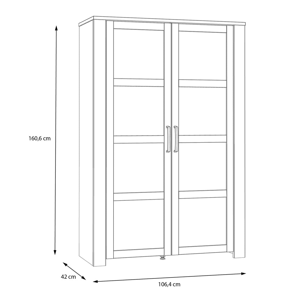 Bohol Display Cabinet inc. 2x LED Lights in Riviera Oak/Grey Oak