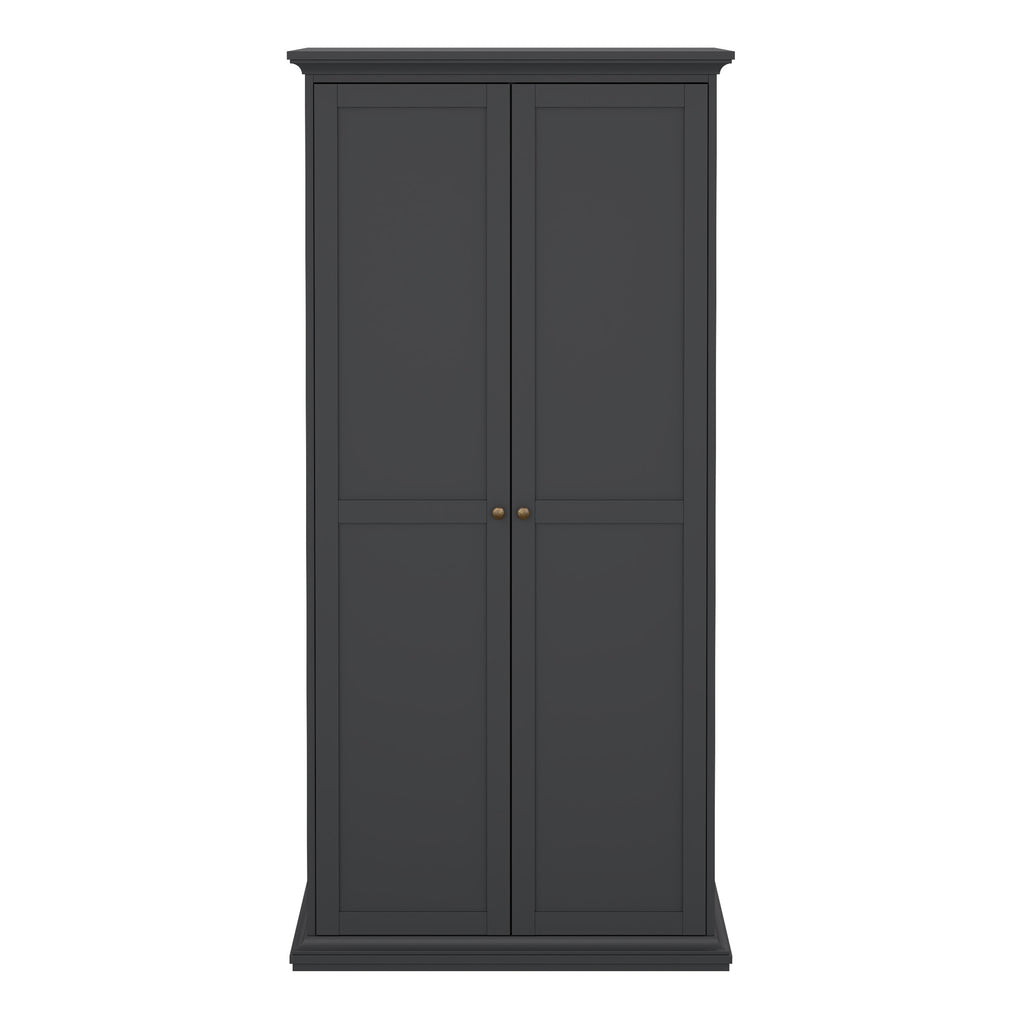 Paris Wardrobe with 2 Doors in Matt Grey