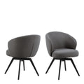 Darlene Dining Chair with Armrest and Swivel Function in Grey