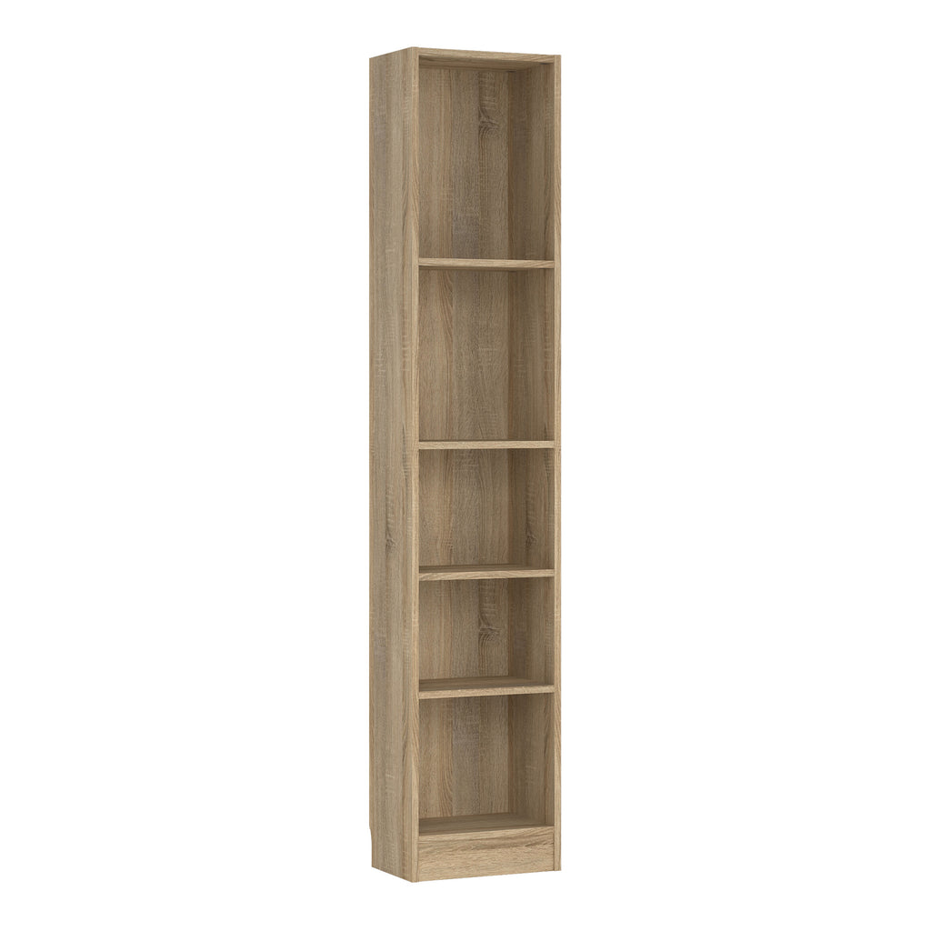 Basic Tall Narrow Bookcase (4 Shelves) in Oak