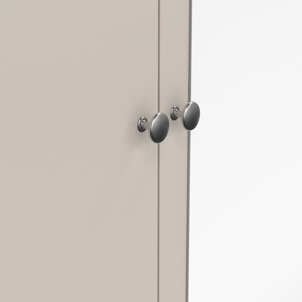 Madrid Wardrobe with 2 Doors + 1 Mirror Door + 2 Drawers in Cashmere