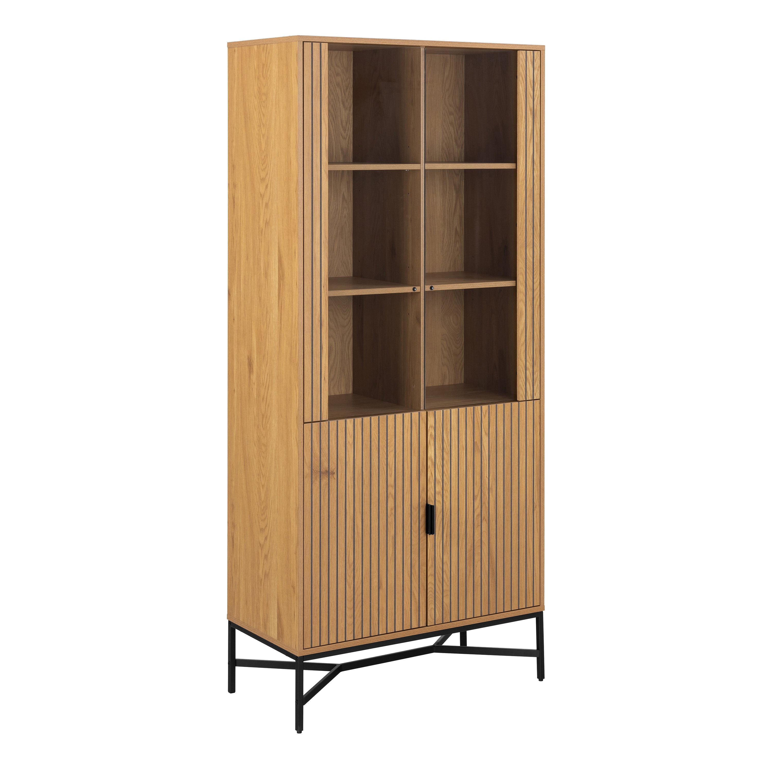 Jaipur Display Cabinet With 4 doors and 6 Shelves in Wild Oak