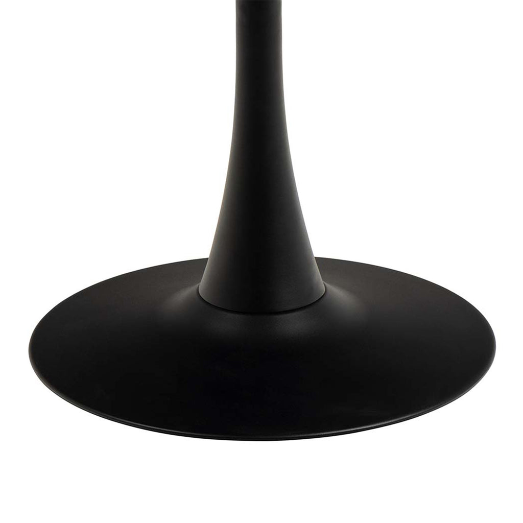 Malta Ceramic Round Dining Table in Black 90x75cm Included 4 Celia Dining Chair in Light Grey